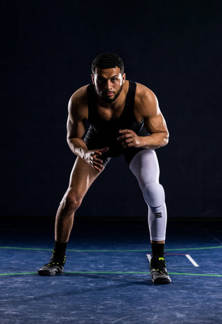 Full-Length Padded Knee Sleeve - White - Cumulus Sport
