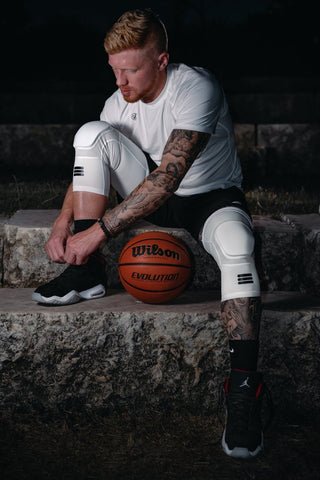 Mid-Length Padded Knee Sleeve - White - Cumulus Sport
