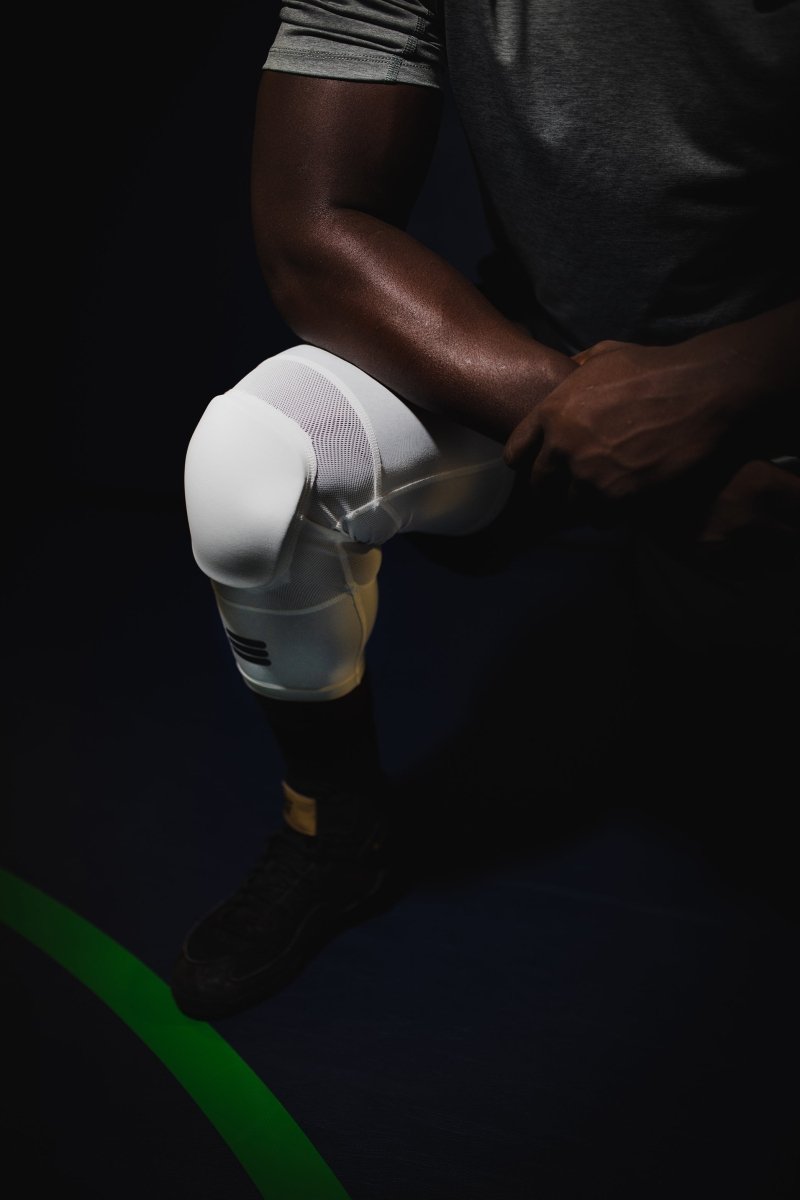 Mid-Length Padded Knee Sleeve - White - Cumulus Sport