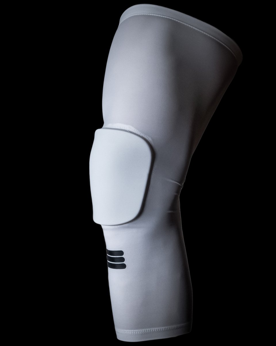 Full-Length Padded Knee Sleeve - White - Cumulus Sport