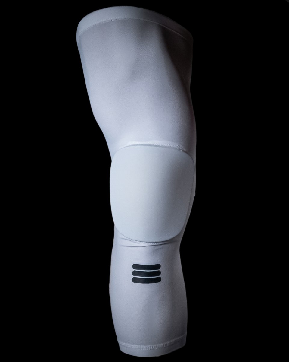 Full-Length Padded Knee Sleeve - White - Cumulus Sport
